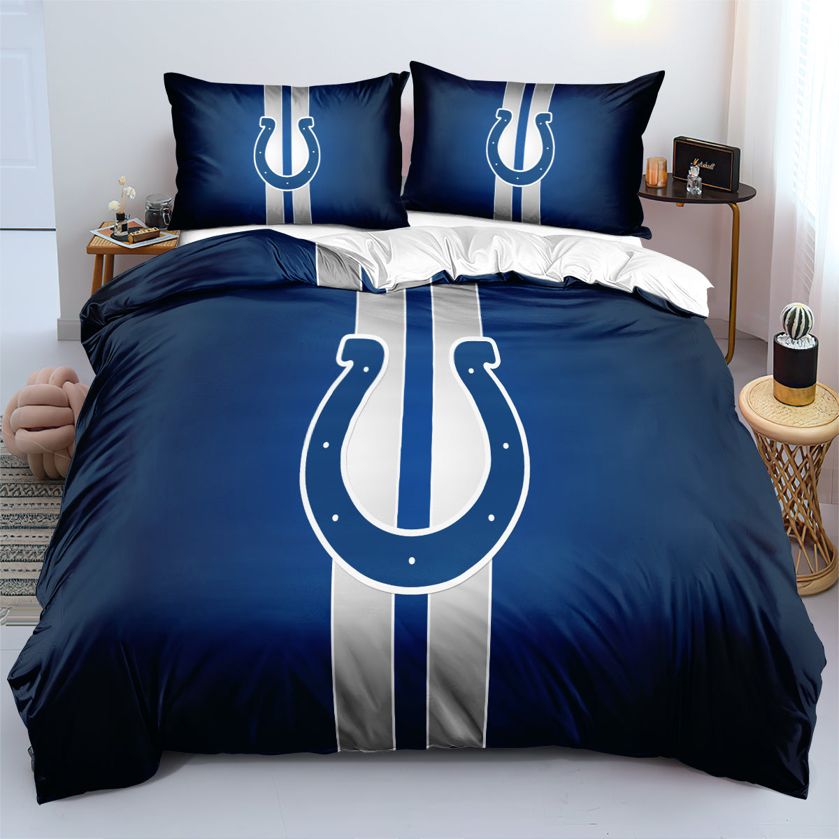 Indianapolis Colts Football League Duvet Cover Quilt Cover Pillowcase Bedding Set