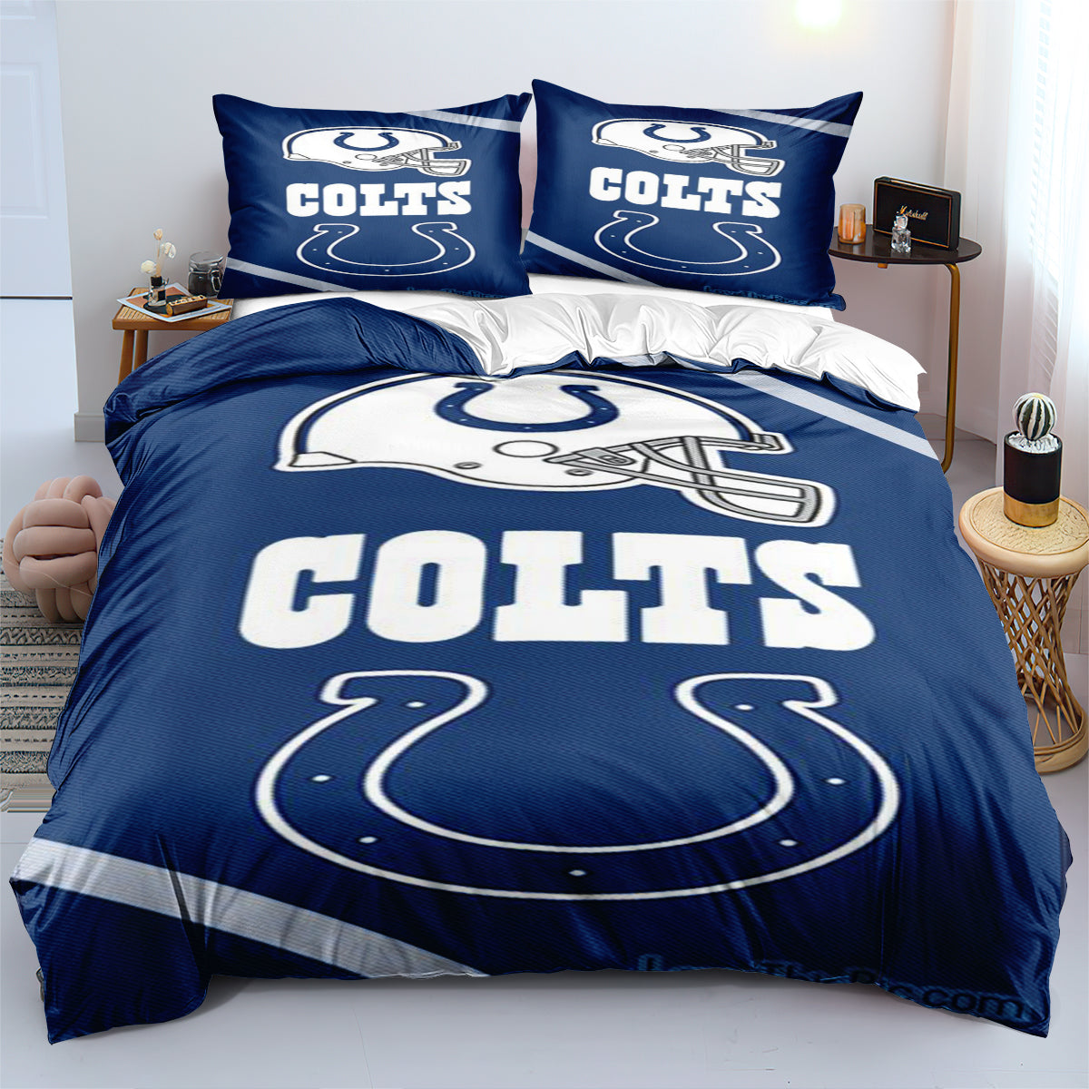 Indianapolis Colts Football League Duvet Cover Quilt Cover Pillowcase Bedding Set