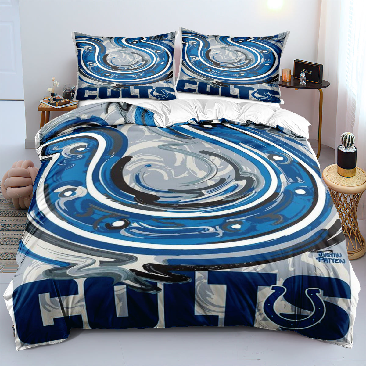 Indianapolis Colts Football League Duvet Cover Quilt Cover Pillowcase Bedding Set