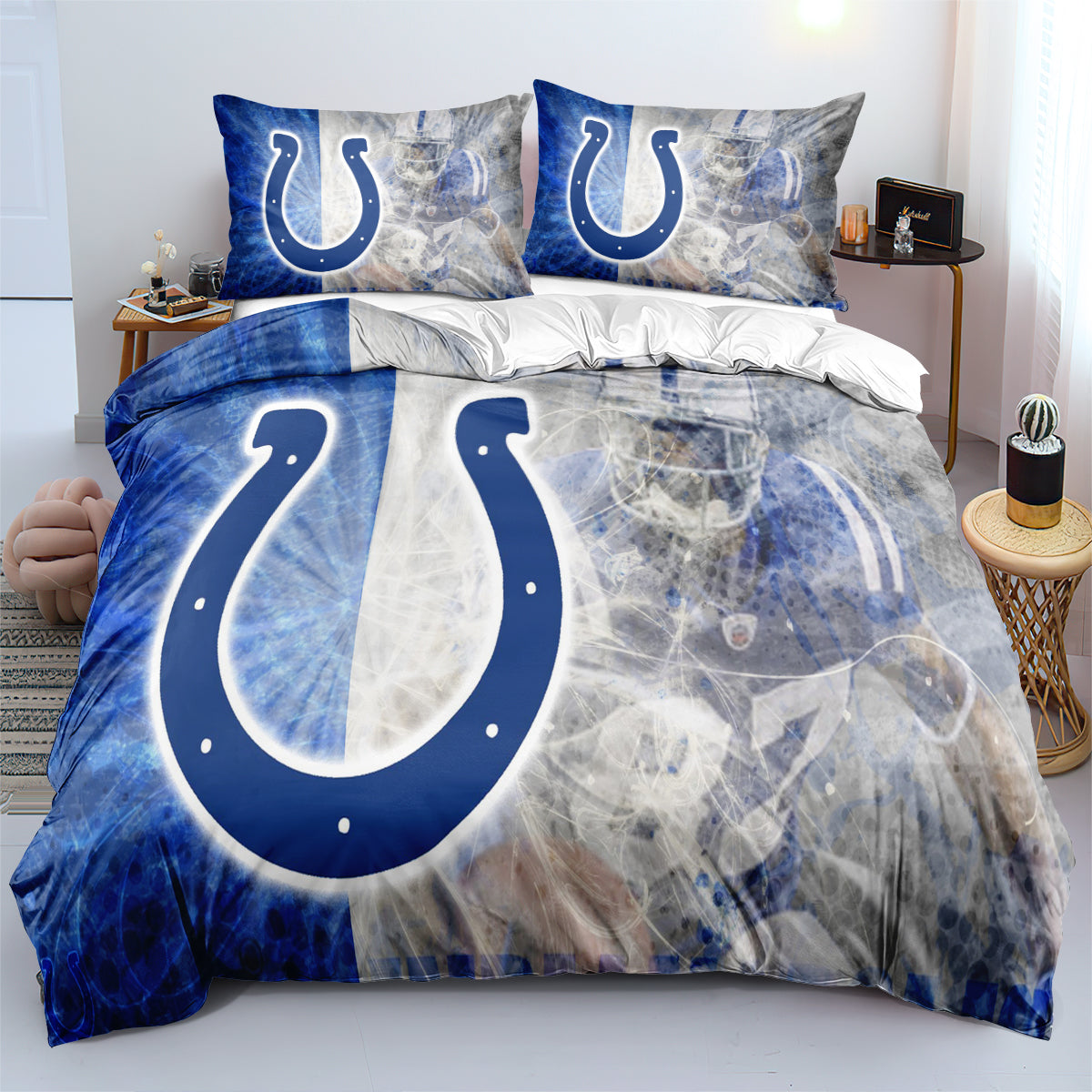 Indianapolis Colts Football League Duvet Cover Quilt Cover Pillowcase Bedding Set