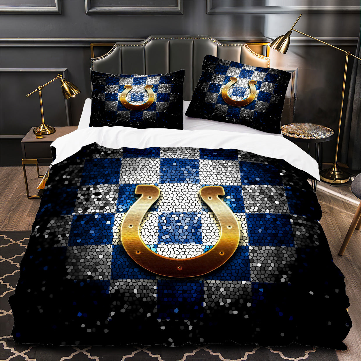 Indianapolis Colts Football Duvet Cover Quilt Case Pillowcase Bedding Set Without Filler