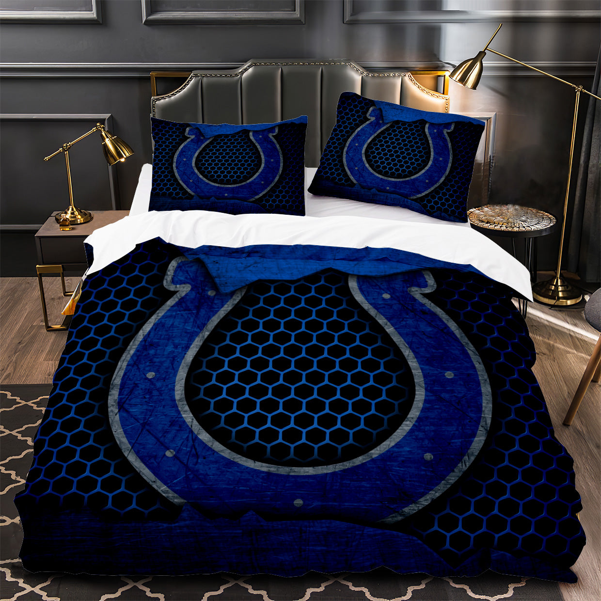 Indianapolis Colts Football Duvet Cover Quilt Case Pillowcase Bedding Set Without Filler