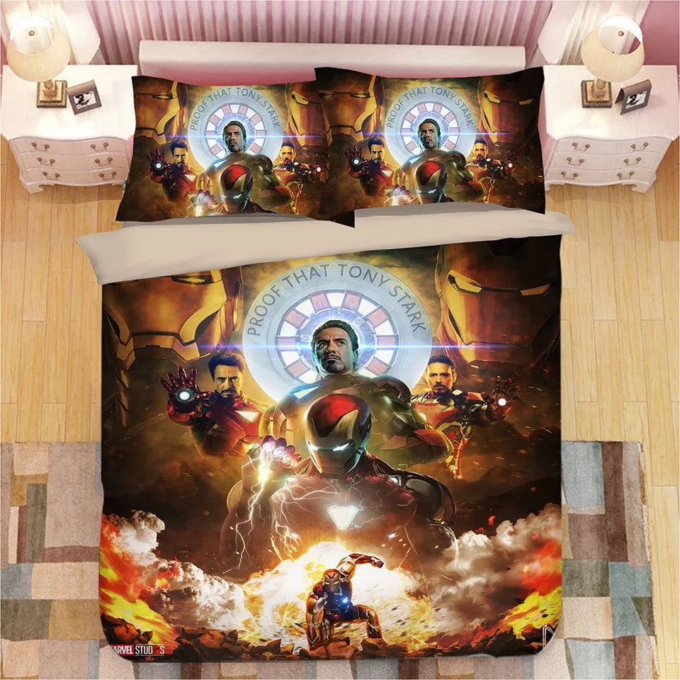 Iron Man Tony Stark  Duvet Cover Bedding Set Pillowcase