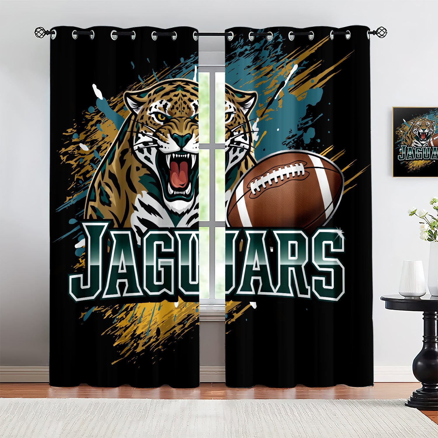 Jacksonville Jaguars Blackout Curtains Drapes For Window Treatment Set
