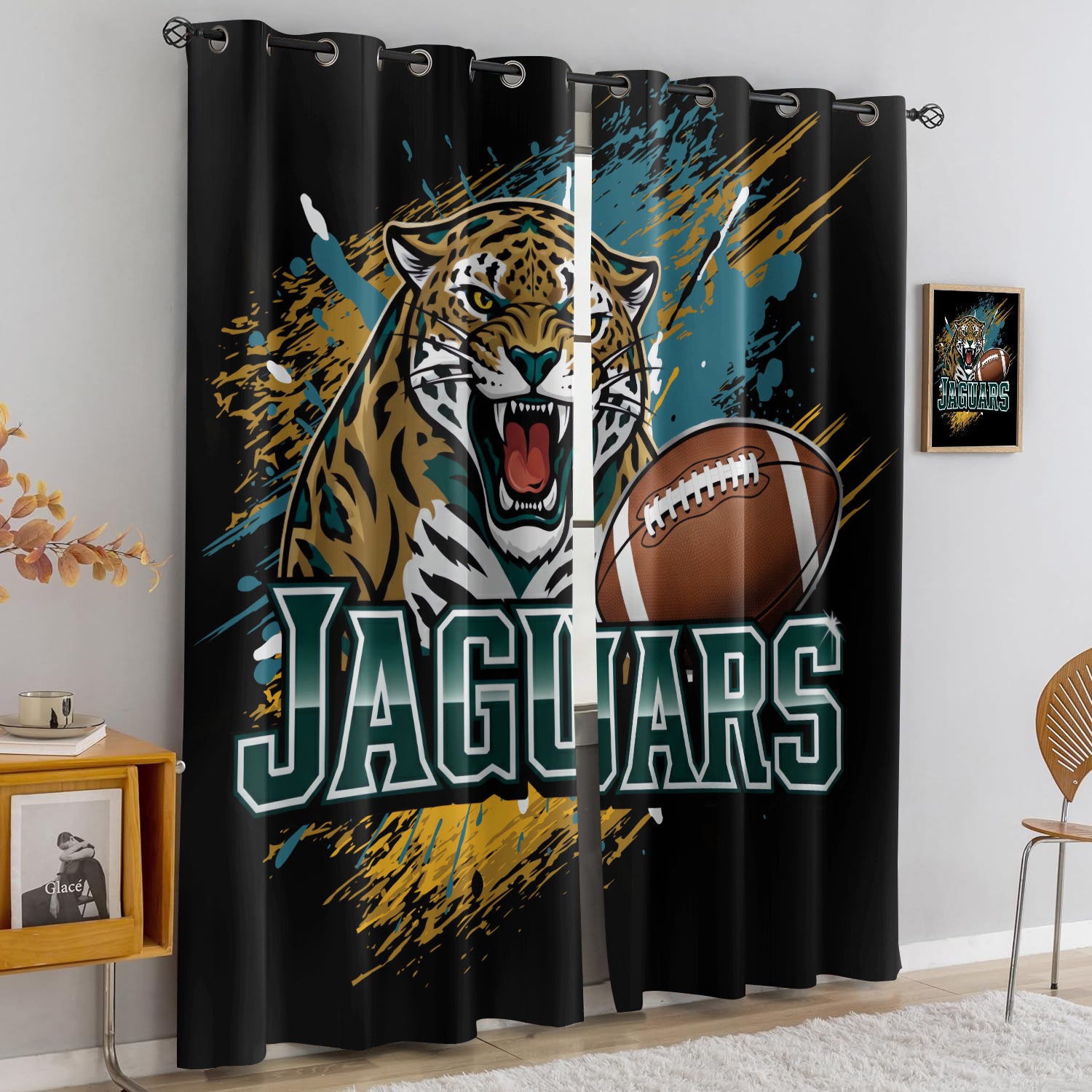 Jacksonville Jaguars Blackout Curtains Drapes For Window Treatment Set