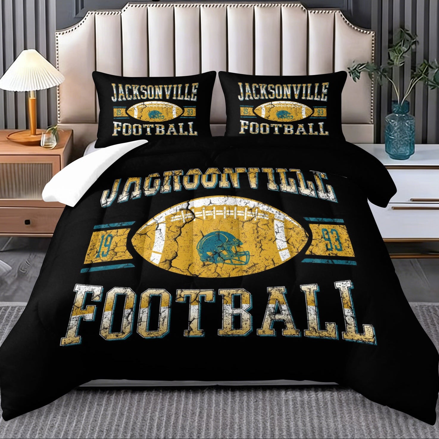Jacksonville Jaguars Comforter Pillowcase Sets Blanket All Season Reversible Quilted Duvet