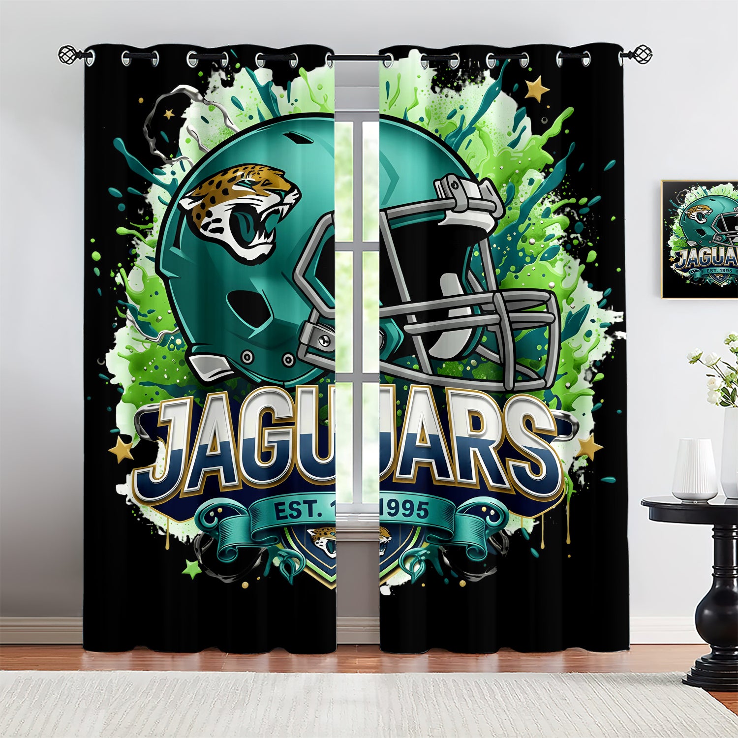 Jacksonville Jaguars Blackout Curtains Drapes For Window Treatment Set
