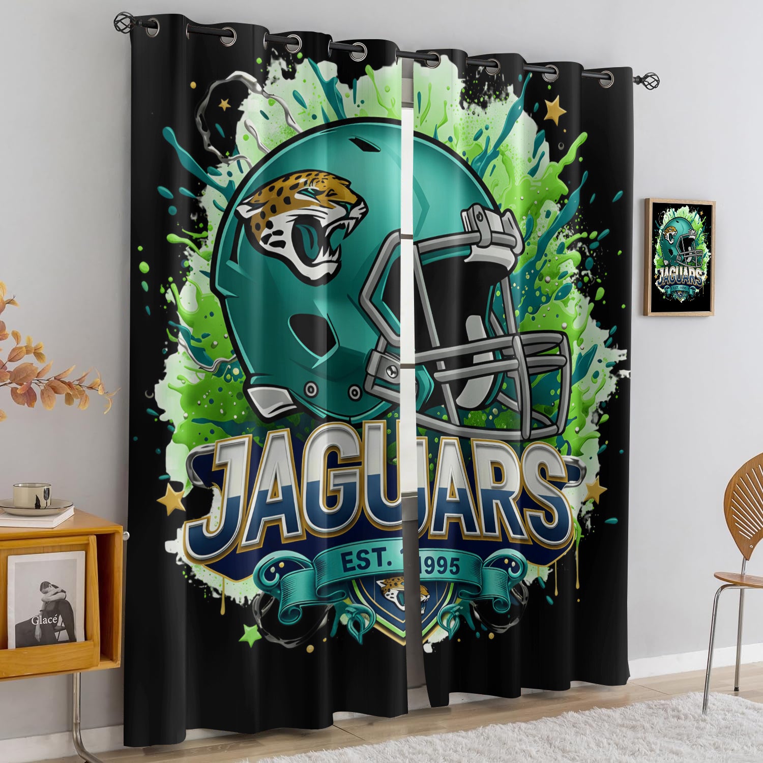 Jacksonville Jaguars Blackout Curtains Drapes For Window Treatment Set