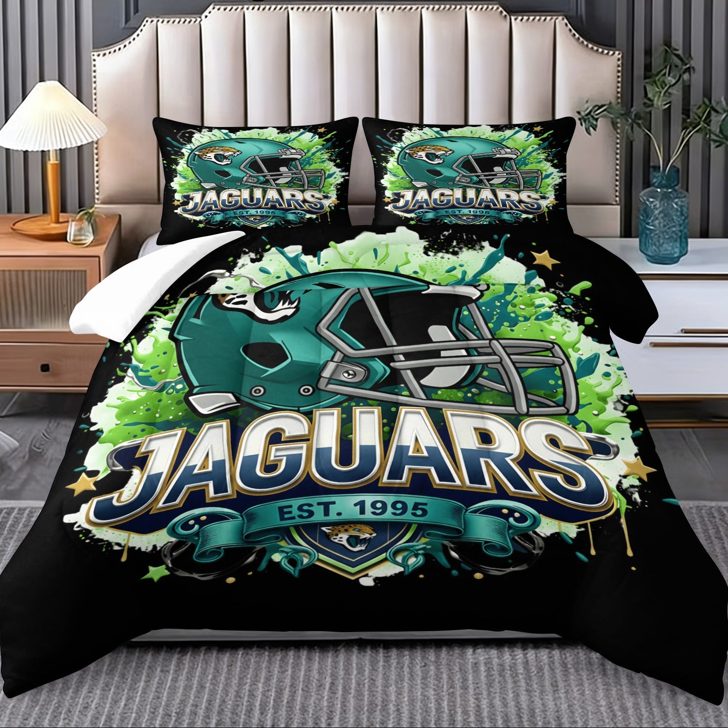 Jacksonville Jaguars Comforter Pillowcase Sets Blanket All Season Reversible Quilted Duvet