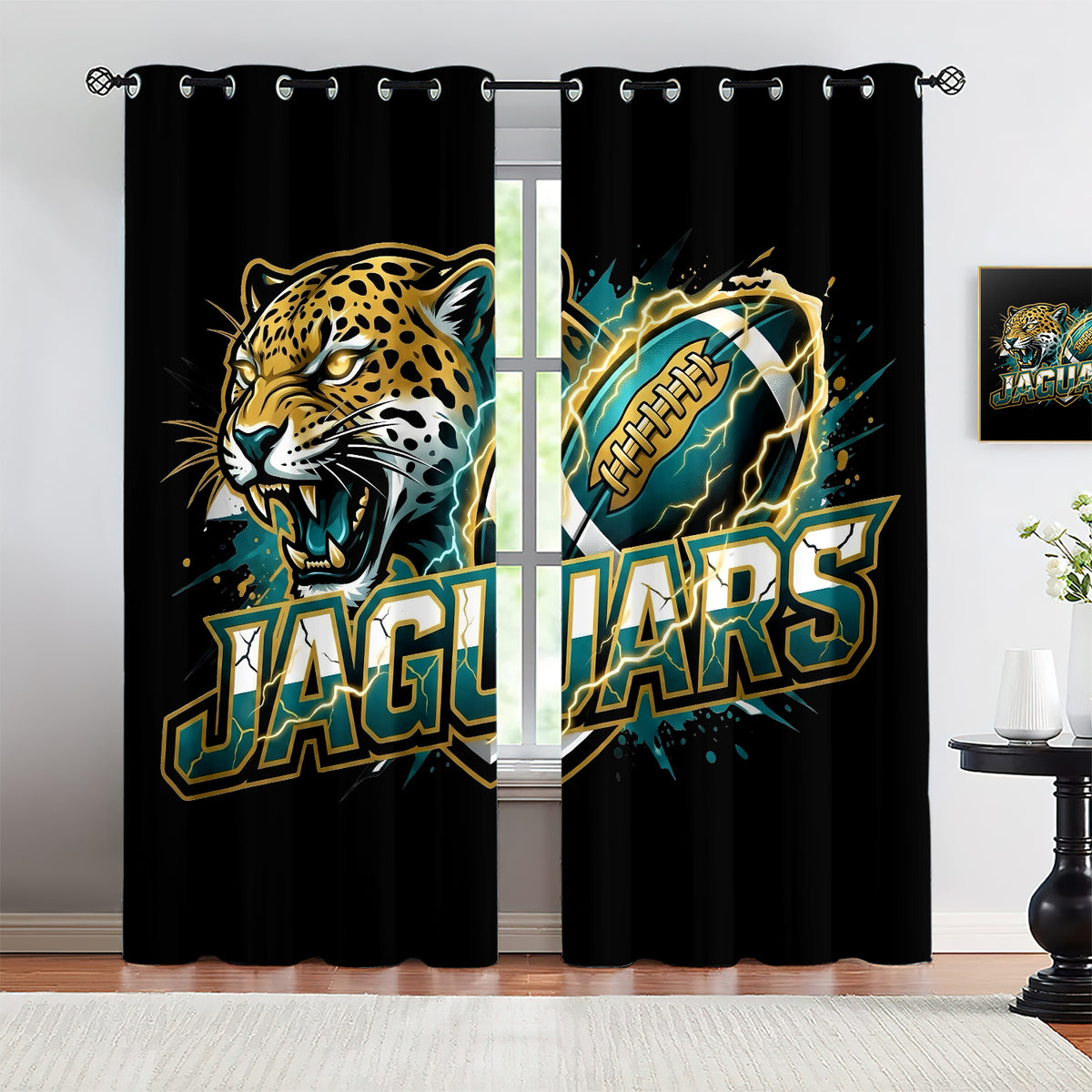 Jacksonville Jaguars Blackout Curtains Drapes For Window Treatment Set