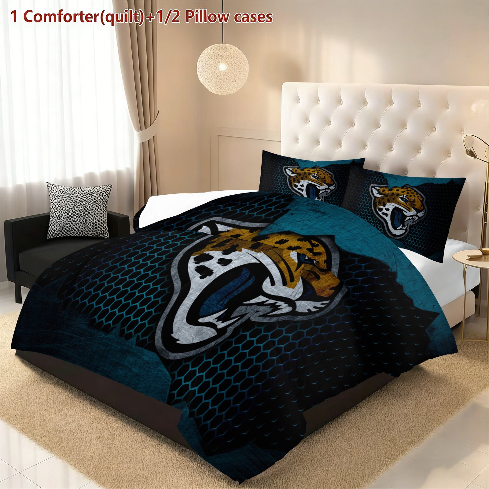 Jacksonville Jaguars Comforter Pillowcase Sets Blanket All Season Reversible Quilted Duvet
