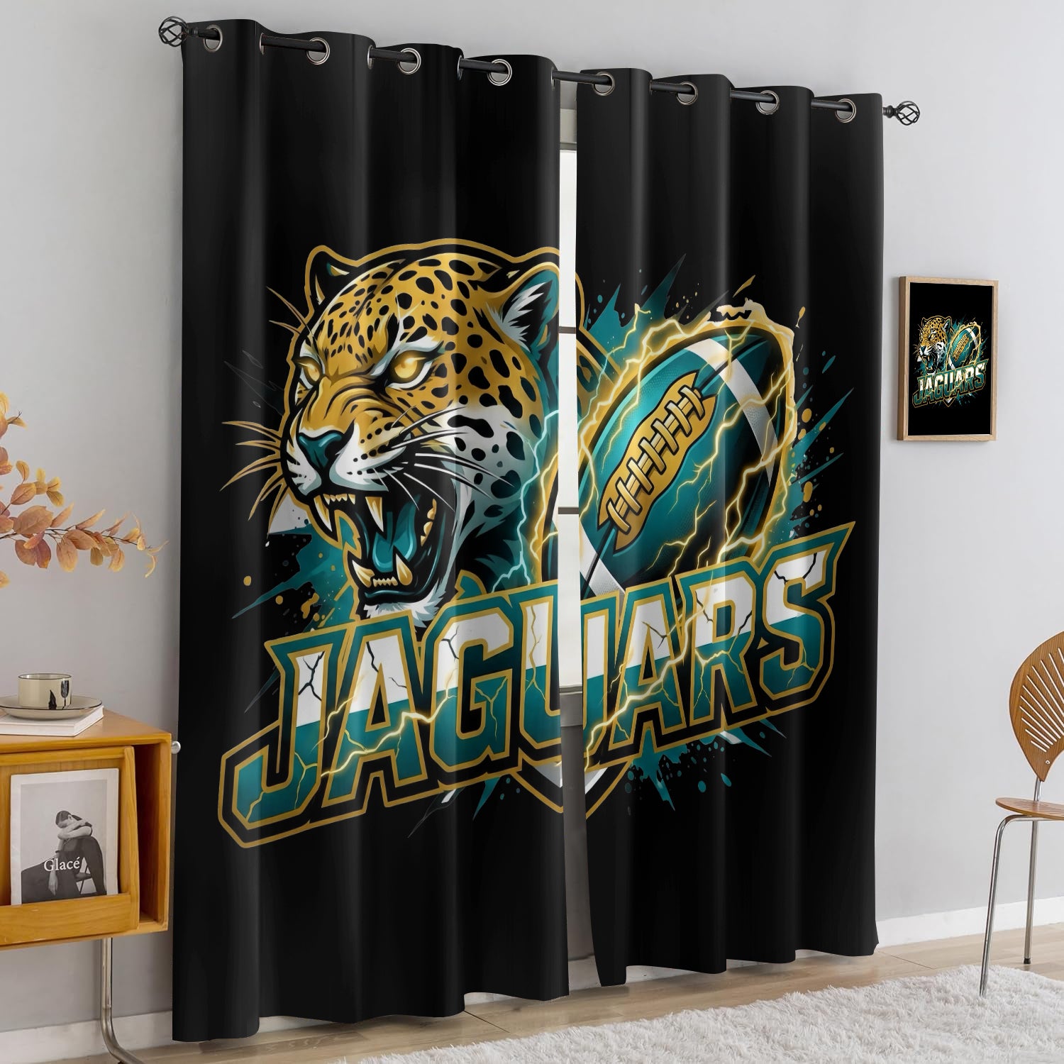 Jacksonville Jaguars Blackout Curtains Drapes For Window Treatment Set