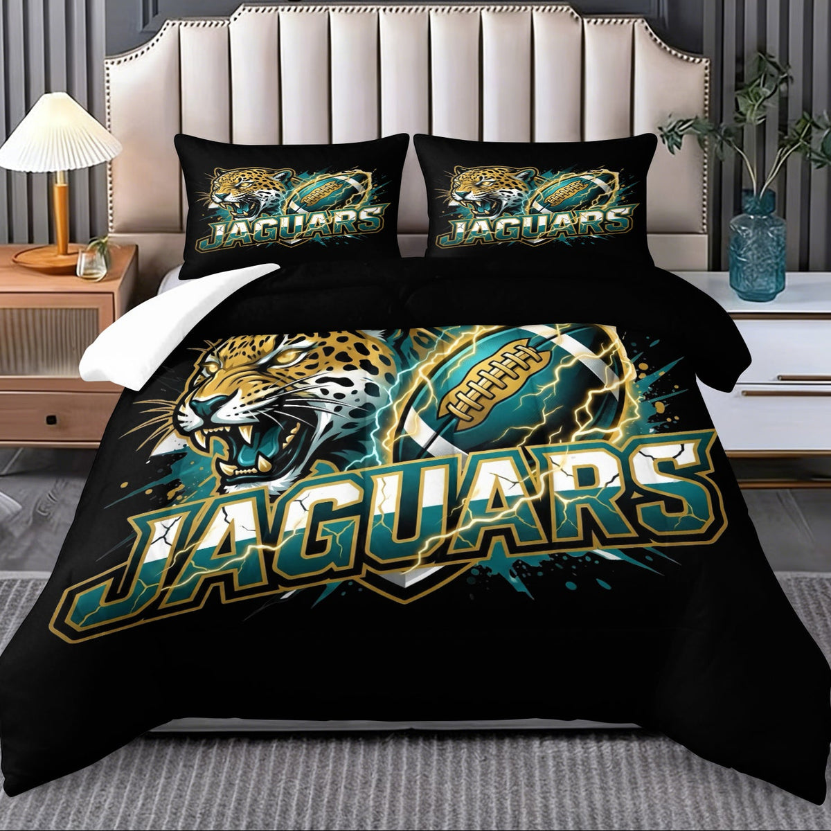 Jacksonville Jaguars Comforter Pillowcase Sets Blanket All Season Reversible Quilted Duvet