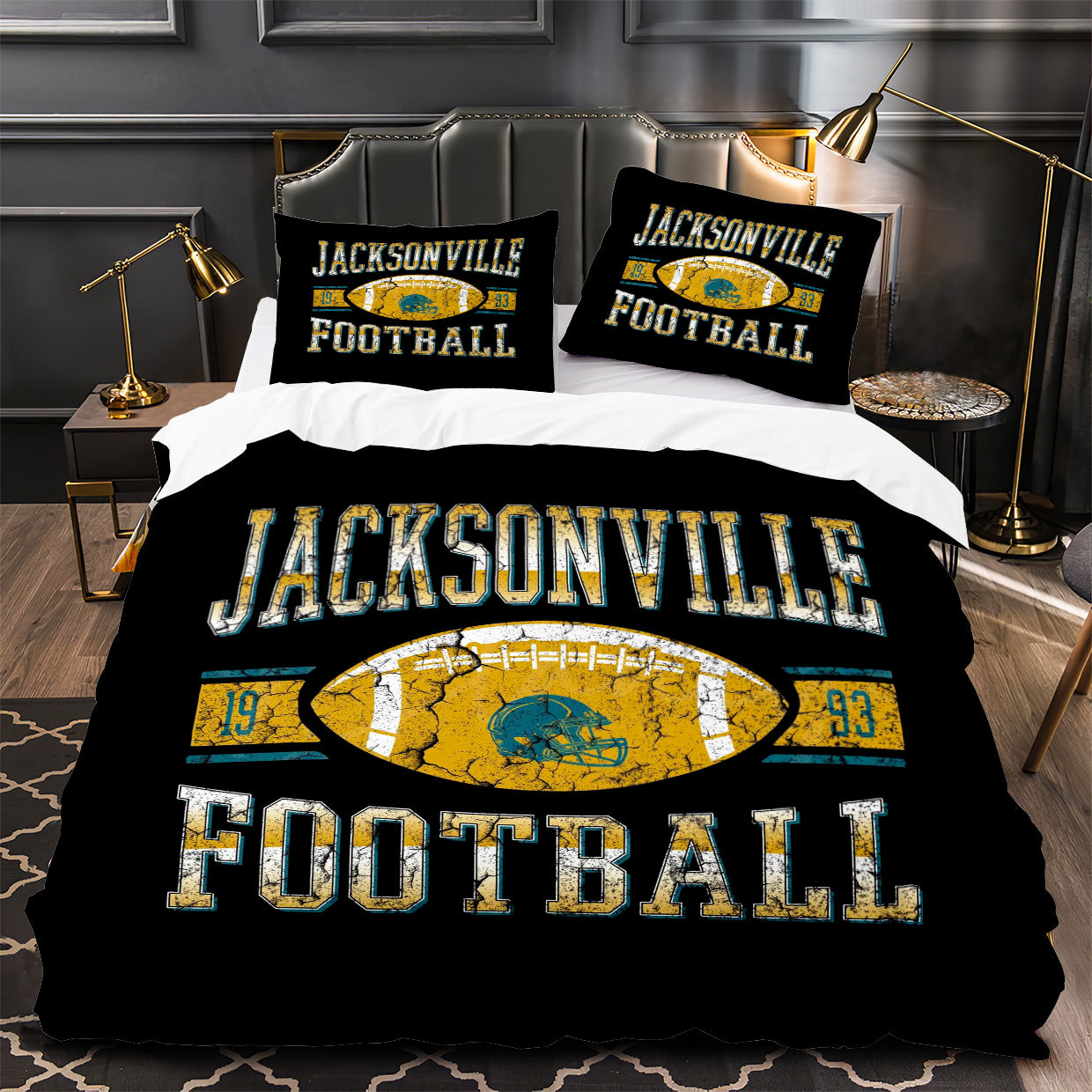 Jacksonville Jaguars Football Duvet Cover Quilt Case Pillowcase Bedding Set Without Filler