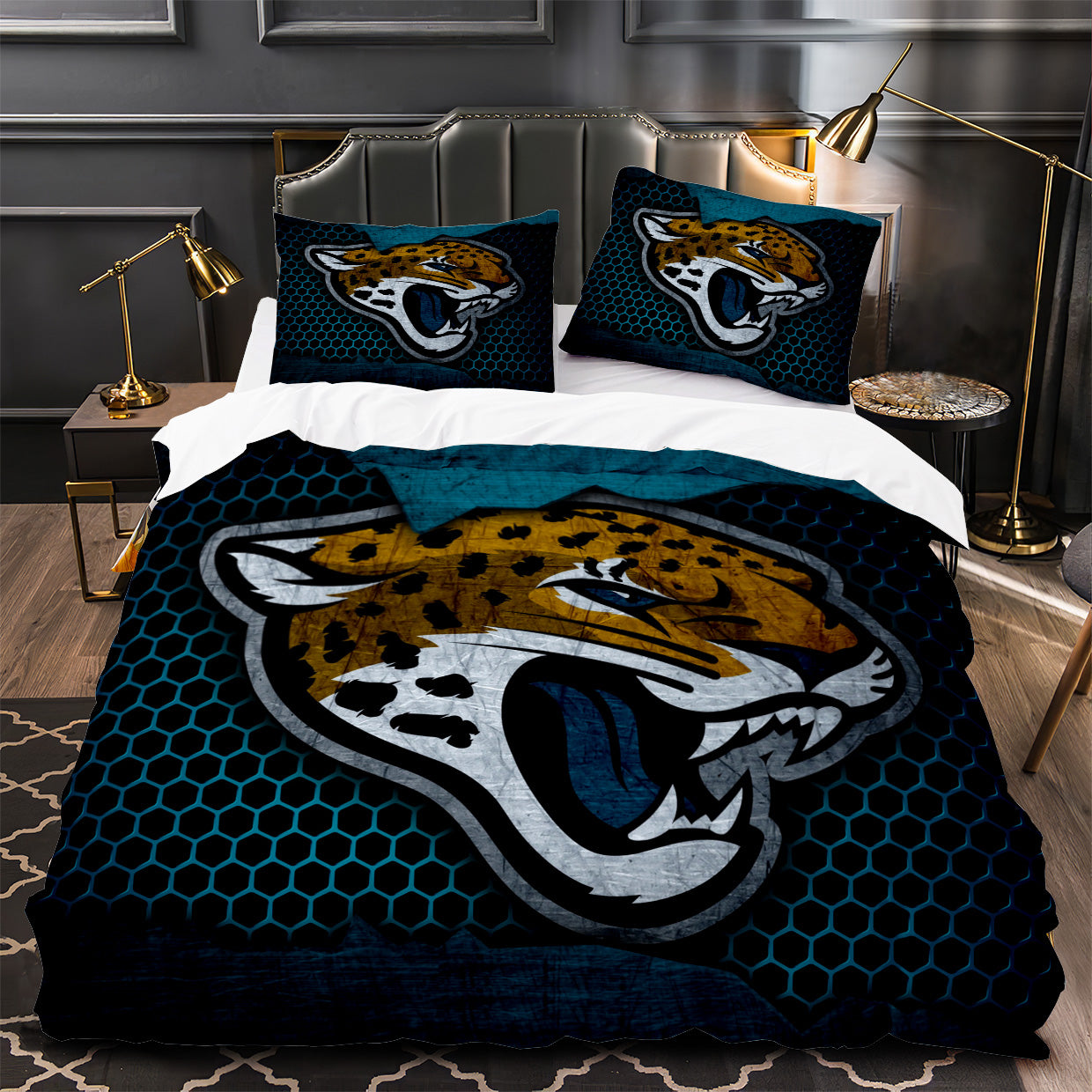 Jacksonville Jaguars Football Duvet Cover Quilt Case Pillowcase Bedding Set Without Filler