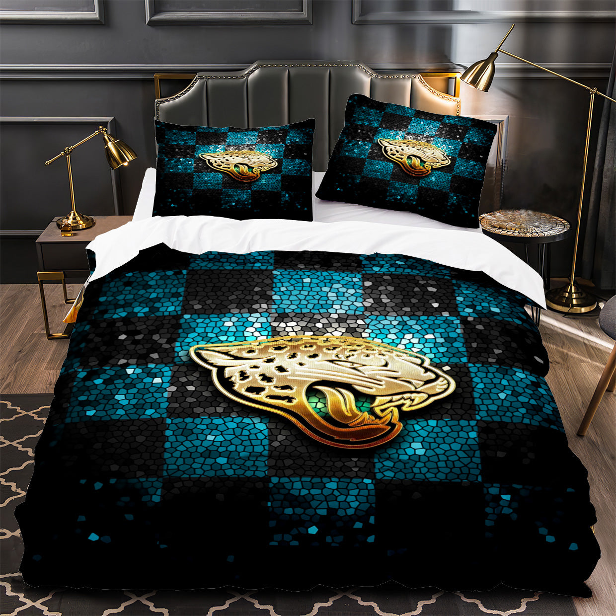 Jacksonville Jaguars Football Duvet Cover Quilt Case Pillowcase Bedding Set Without Filler