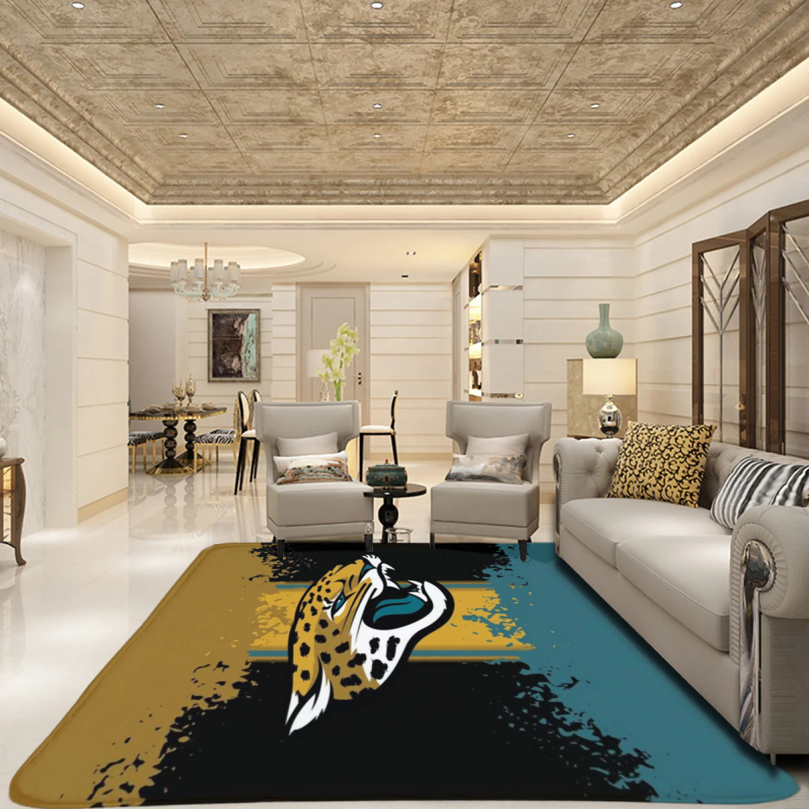 Jacksonville Jaguars Football Team Carpet Living Room Bedroom Mats Kitchen Bathroom Rugs