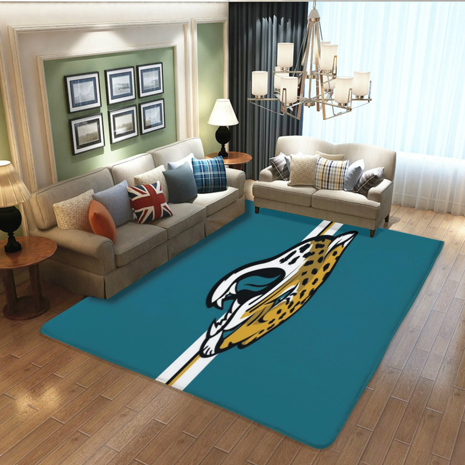 Jacksonville Jaguars Football Team Carpet Living Room Bedroom Mats Kitchen Bathroom Rugs