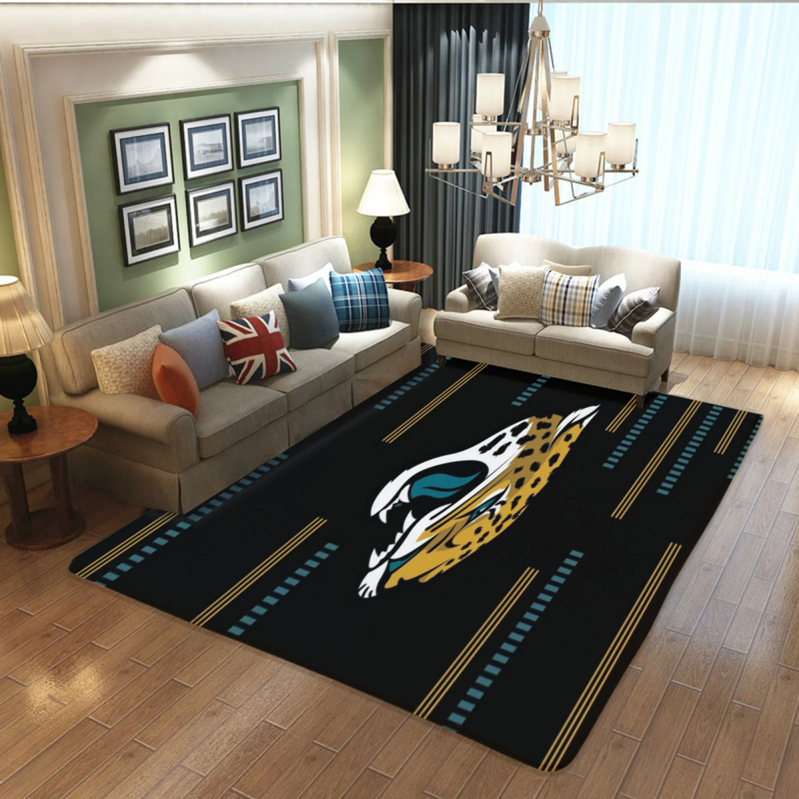 Jacksonville Jaguars Football Team Carpet Living Room Bedroom Mats Kitchen Bathroom Rugs