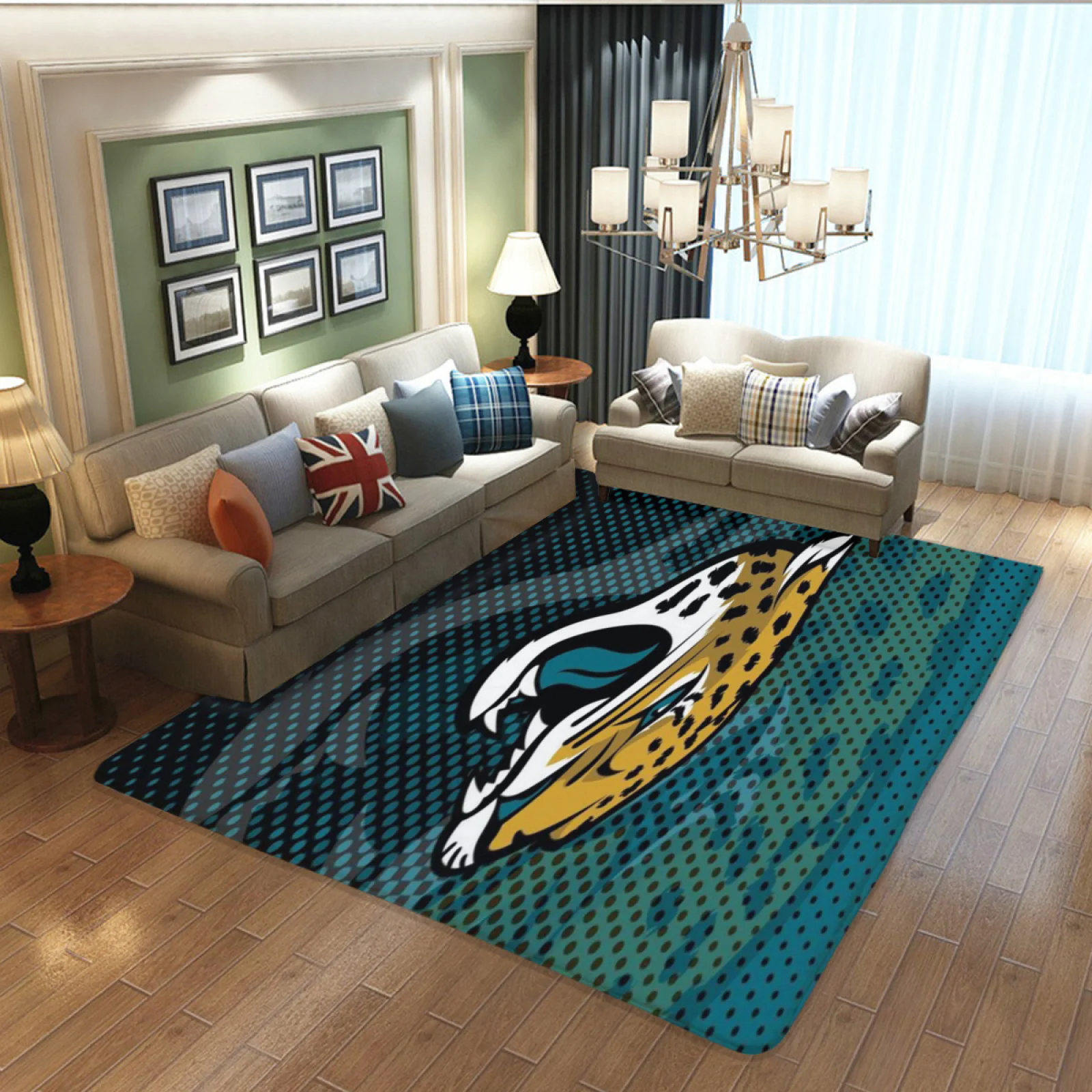 Jacksonville Jaguars Football Team Carpet Living Room Bedroom Mats Kitchen Bathroom Rugs