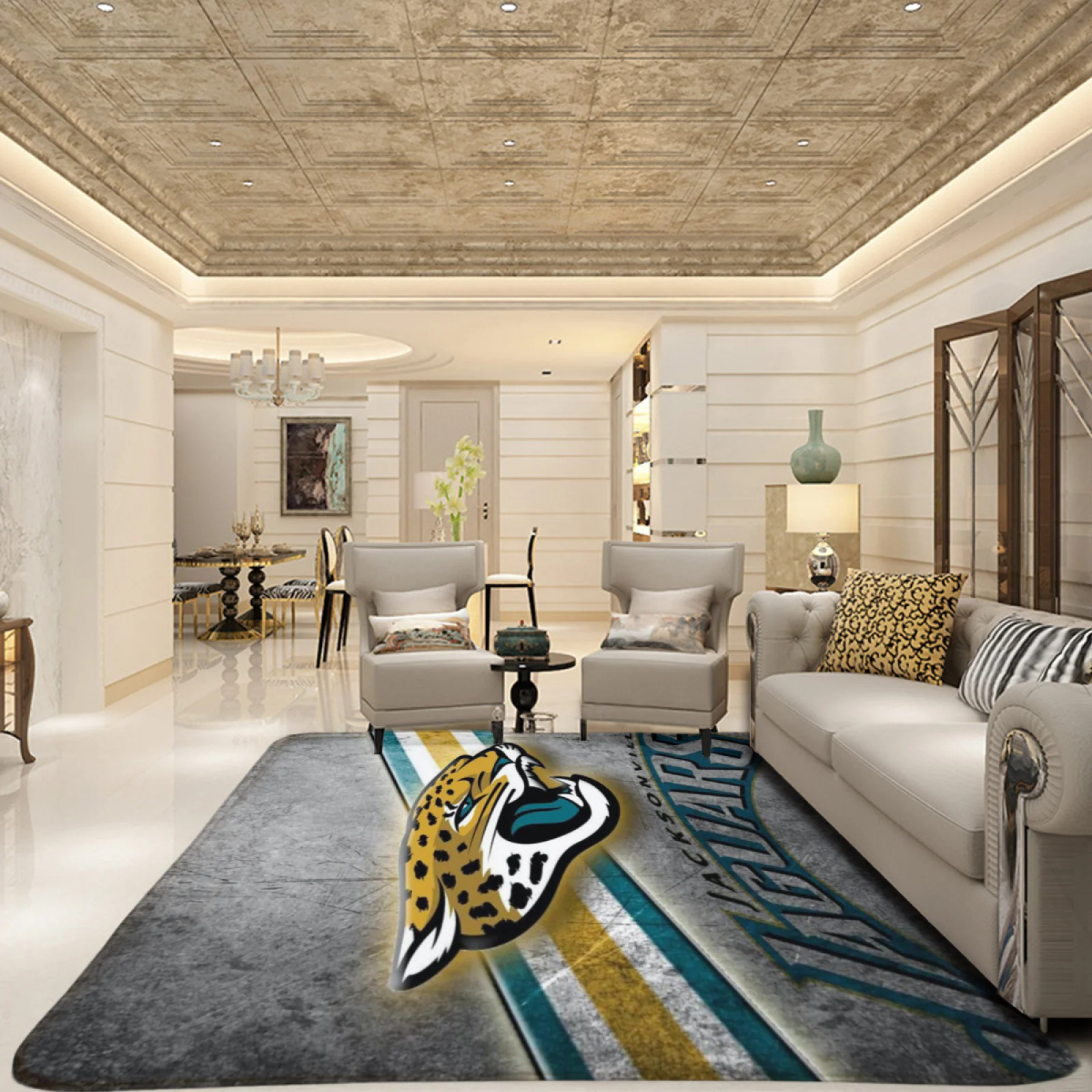 Jacksonville Jaguars Football Team Carpet Living Room Bedroom Mats Kitchen Bathroom Rugs