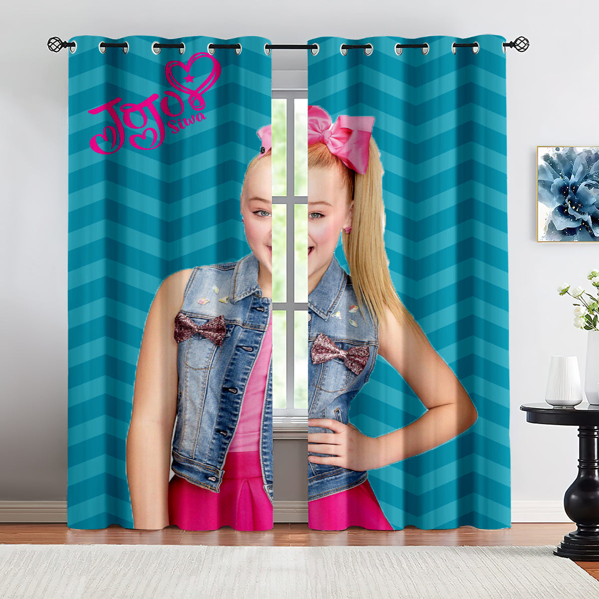 JoJo Siwa Blackout Curtains Drapes for Window Treatment Set