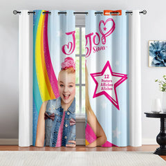 JoJo Siwa Blackout Curtains Drapes for Window Treatment Set