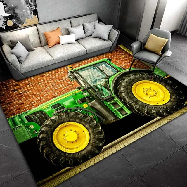 John Agriculture Tractor Farming Tractors Cosplay Carpet Living Room Bedroom Sofa Rug Door Mat