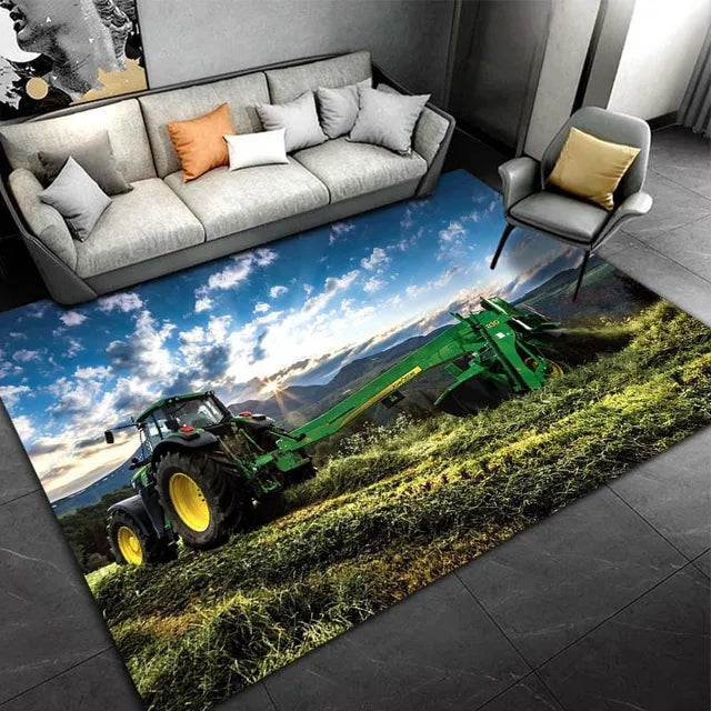 John Agriculture Tractor Farming Tractors Cosplay Carpet Living Room Bedroom Sofa Rug Door Mat