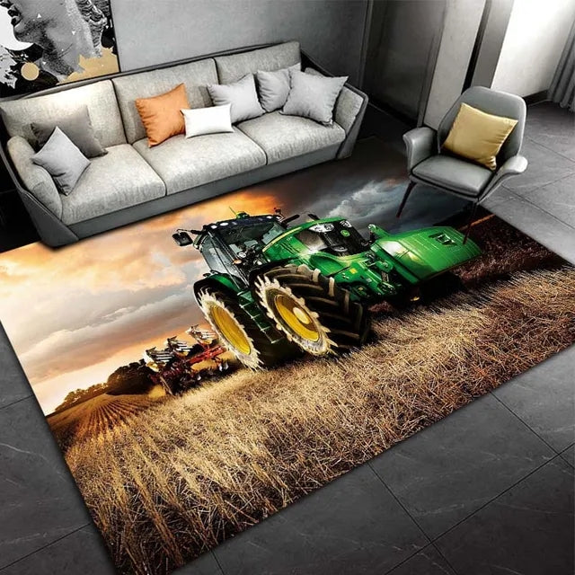 John Agriculture Tractor Farming Tractors Cosplay Carpet Living Room Bedroom Sofa Rug Door Mat