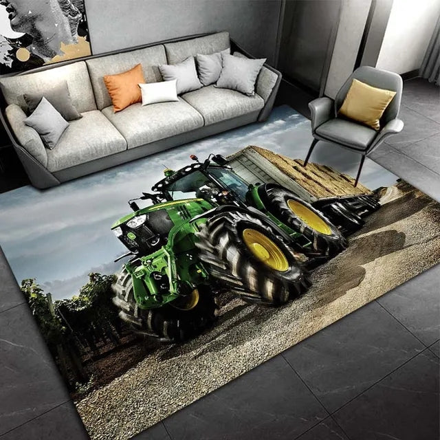 John Agriculture Tractor Farming Tractors Cosplay Carpet Living Room Bedroom Sofa Rug Door Mat