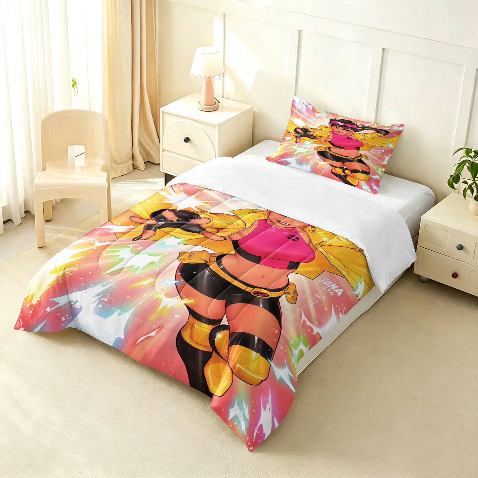 Marvel Rivals Jubilee Comforter Pillowcase Sets Blanket All Season Reversible Quilted Duvet