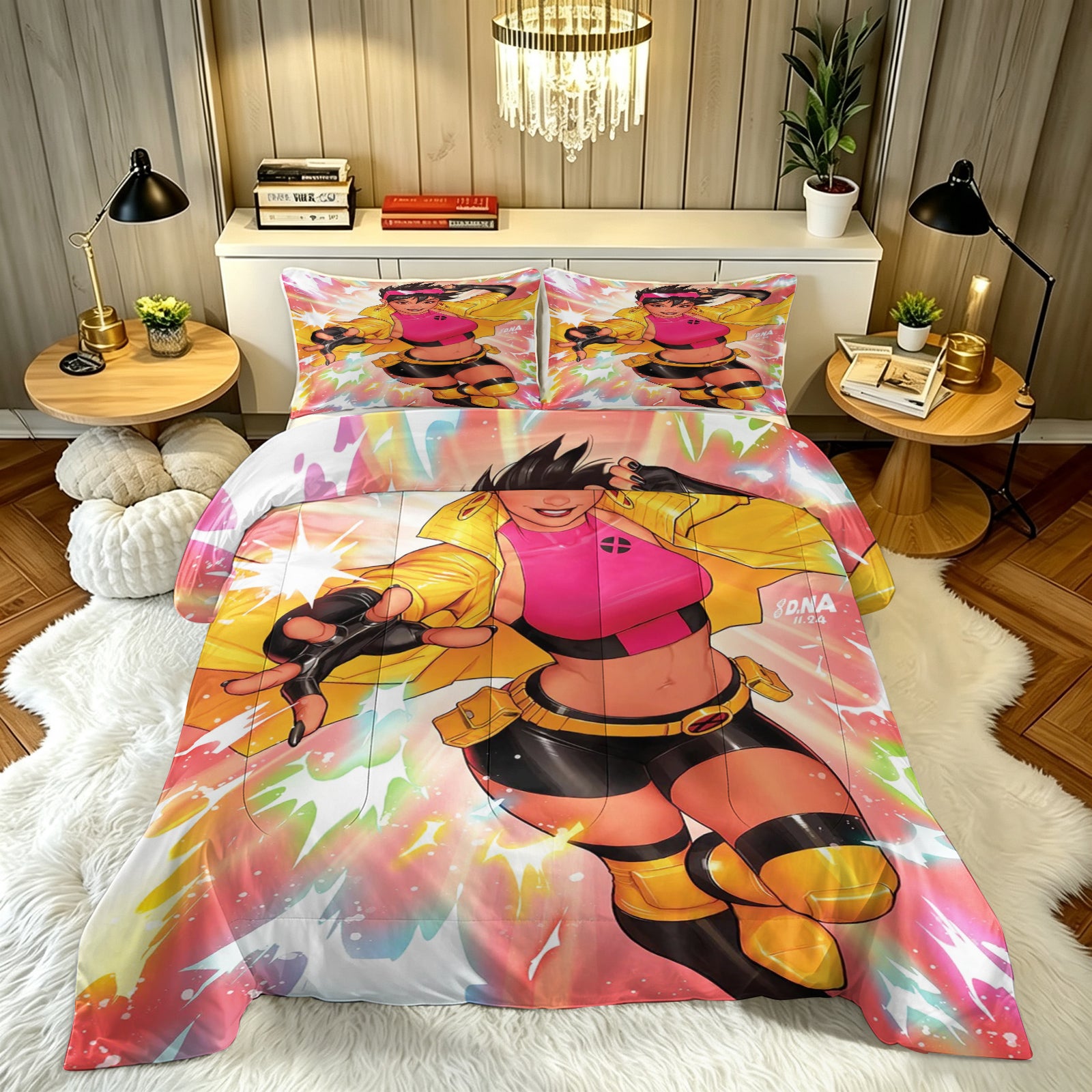 Marvel Rivals Jubilee Comforter Pillowcase Sets Blanket All Season Reversible Quilted Duvet