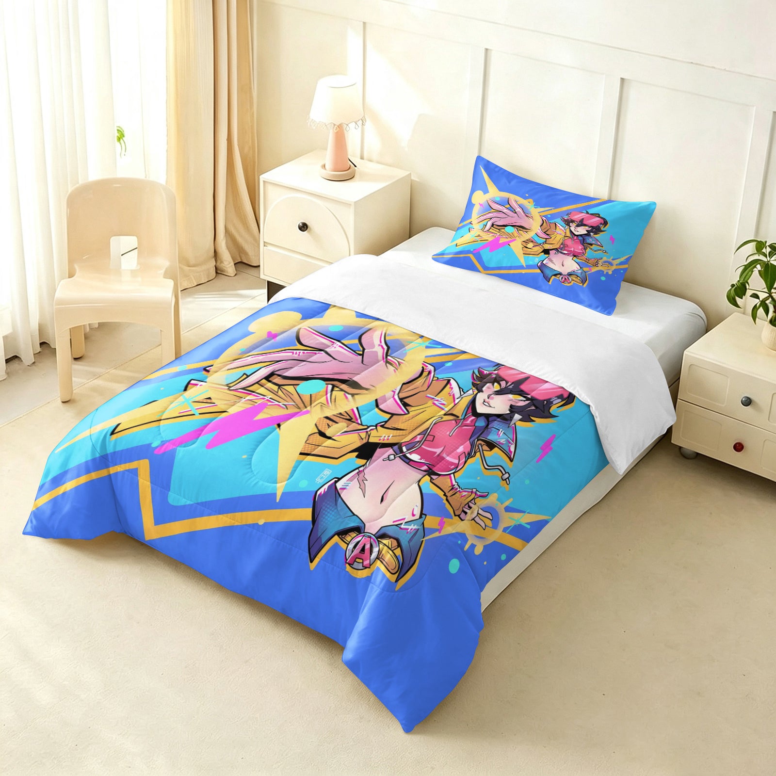Marvel Rivals Jubilee Comforter Pillowcase Sets Blanket All Season Reversible Quilted Duvet