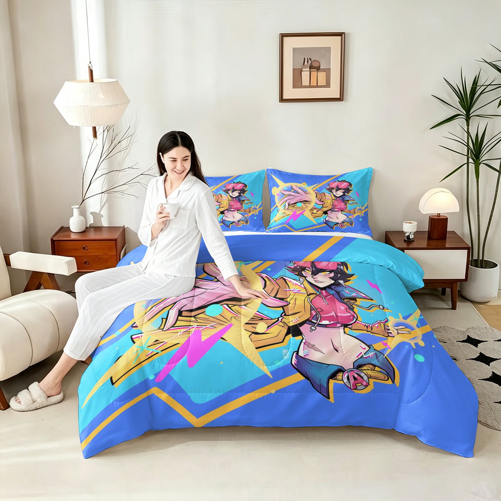 Marvel Rivals Jubilee Comforter Pillowcase Sets Blanket All Season Reversible Quilted Duvet
