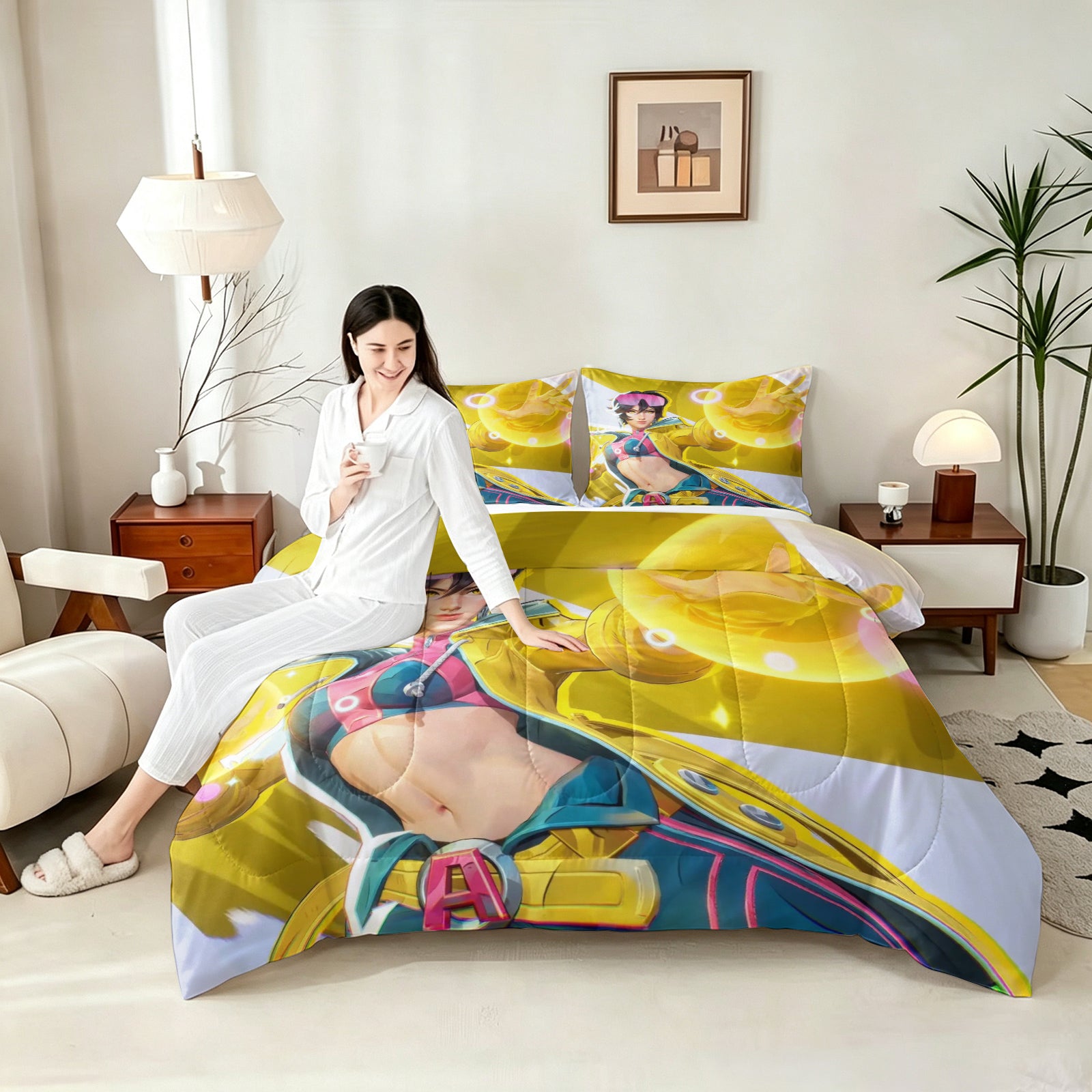 Marvel Rivals Jubilee Comforter Pillowcase Sets Blanket All Season Reversible Quilted Duvet