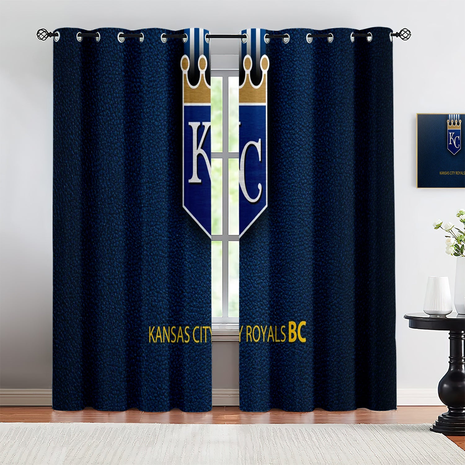 Kansas City Royals Blackout Curtains Drapes For Window Treatment Set