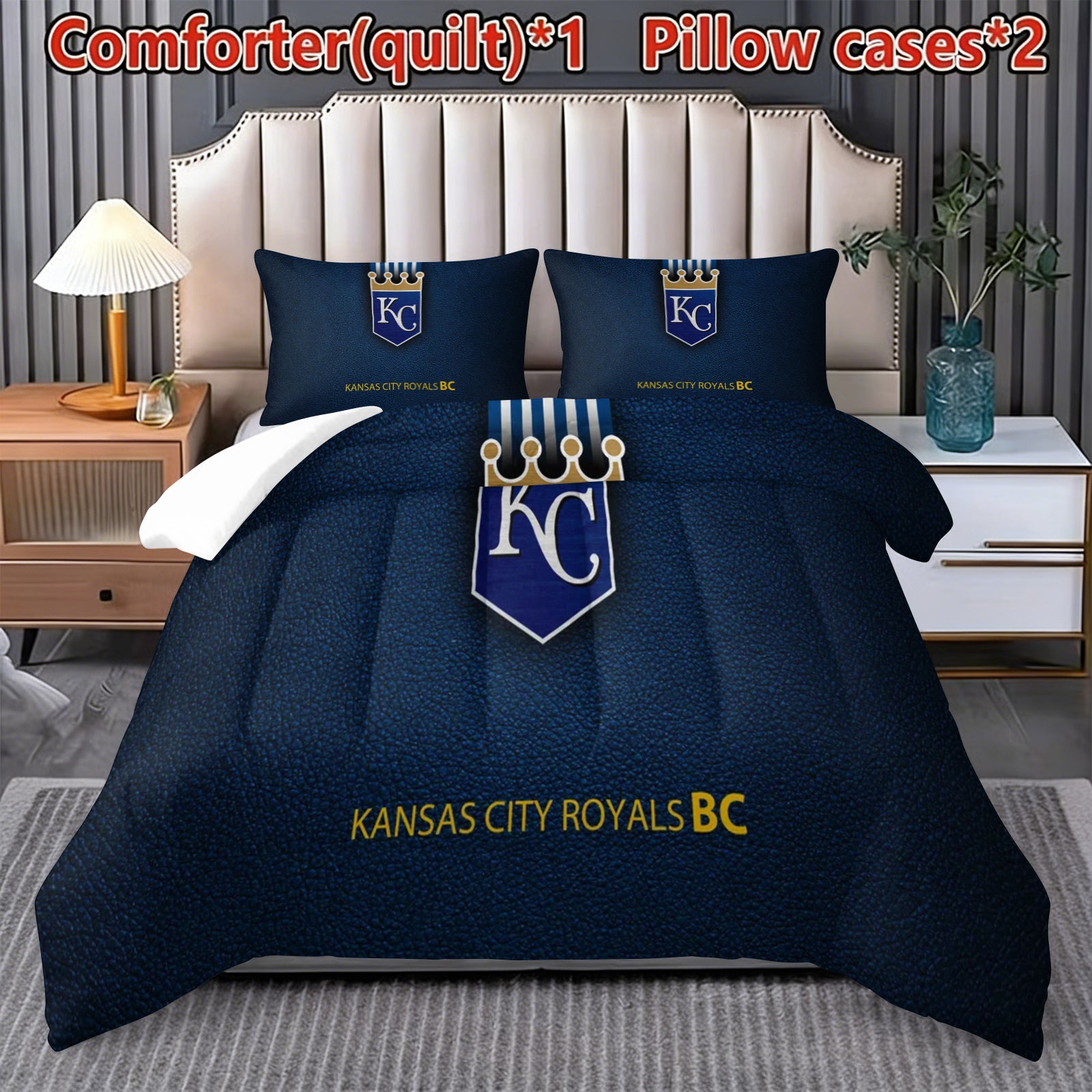 Kansas City Royals Comforter Pillowcase Sets Blanket All Season Reversible Quilted Duvet