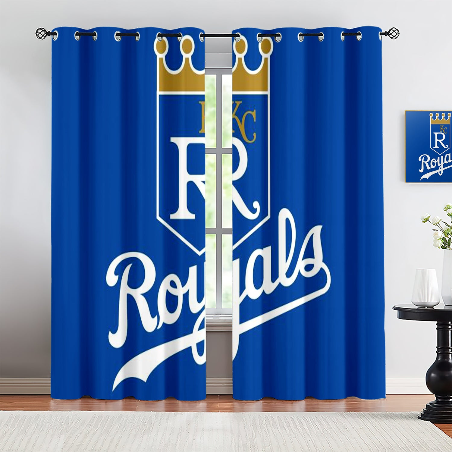 Kansas City Royals Blackout Curtains Drapes For Window Treatment Set