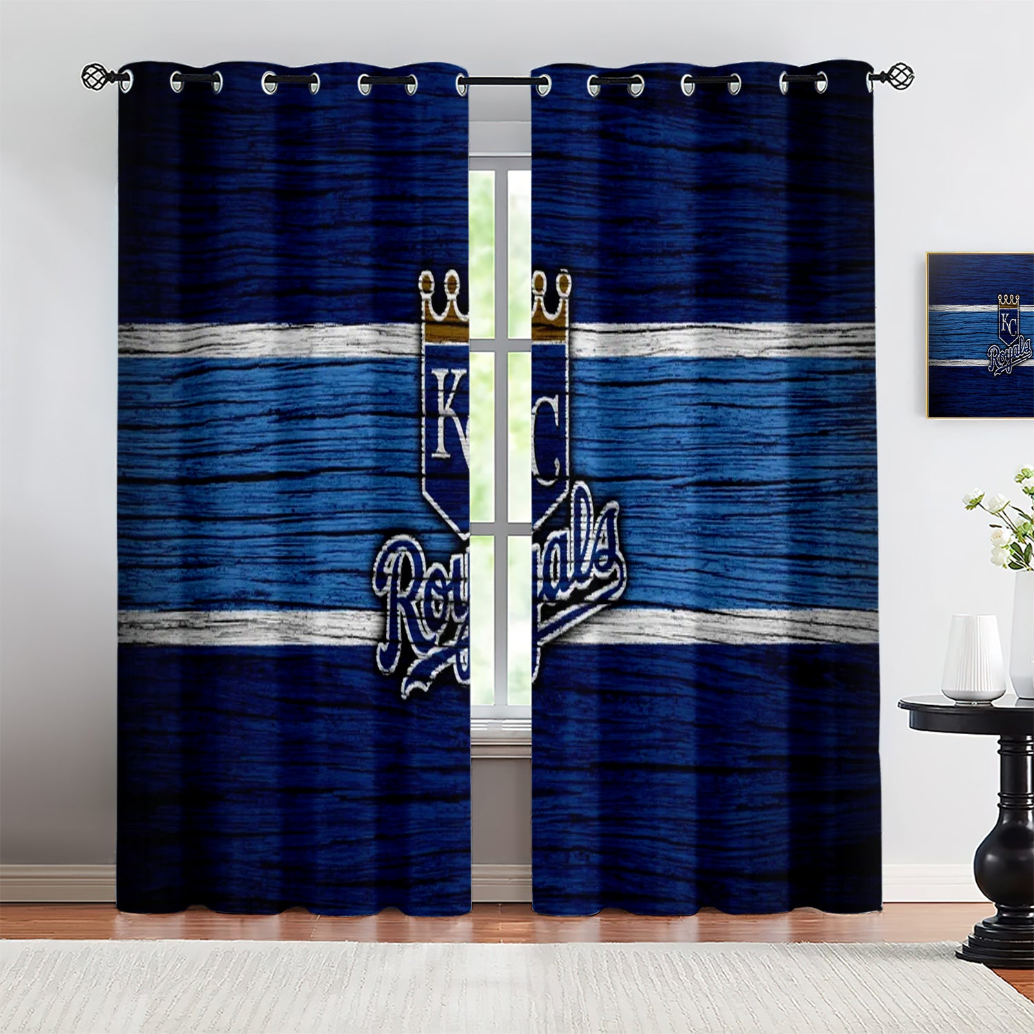 Kansas City Royals Blackout Curtains Drapes For Window Treatment Set