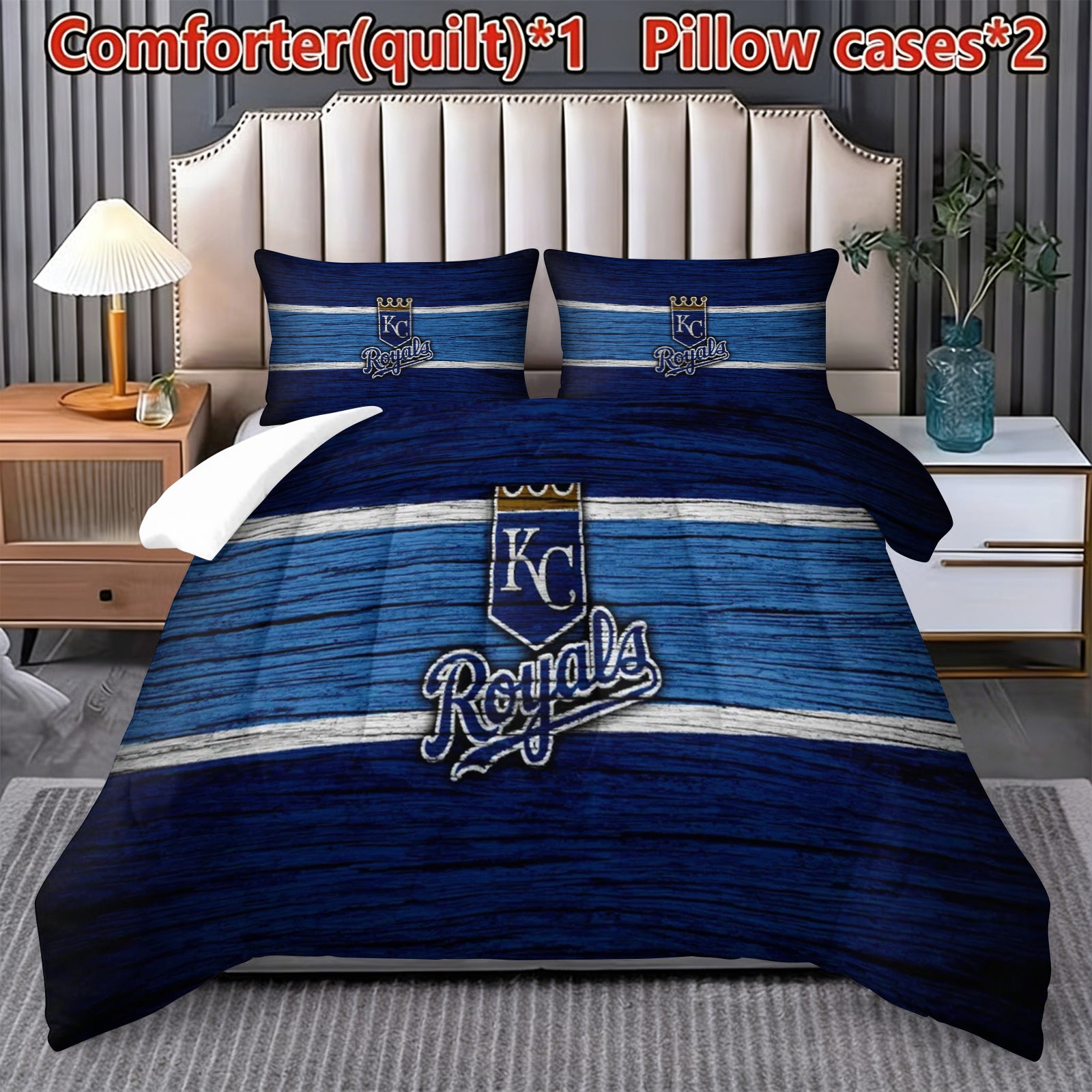 Kansas City Royals Comforter Pillowcase Sets Blanket All Season Reversible Quilted Duvet