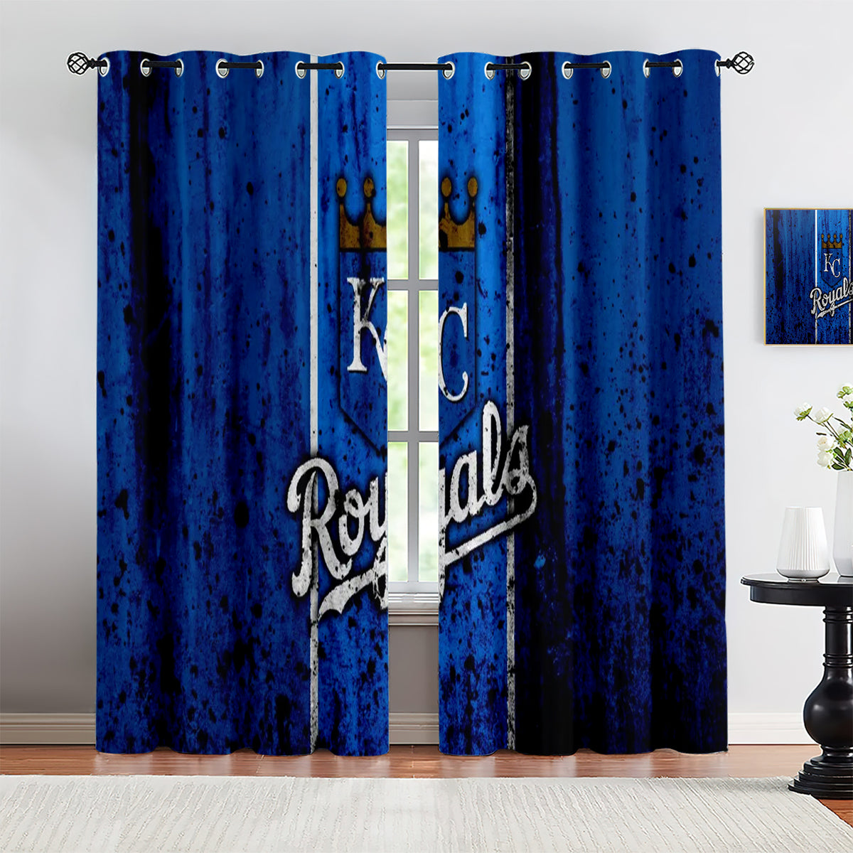 Kansas City Royals Blackout Curtains Drapes For Window Treatment Set