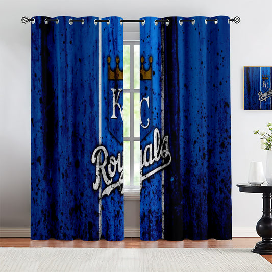 Kansas City Royals Blackout Curtains Drapes For Window Treatment Set 1500