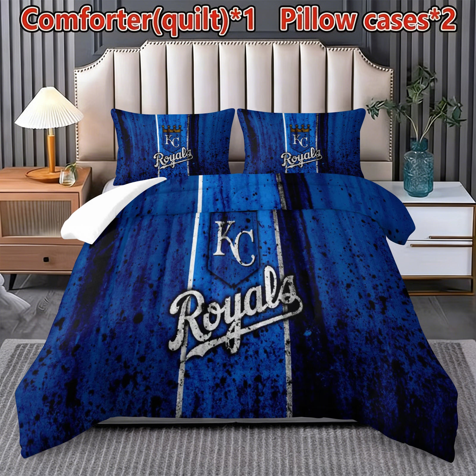 Kansas City Royals Comforter Pillowcase Sets Blanket All Season Reversible Quilted Duvet