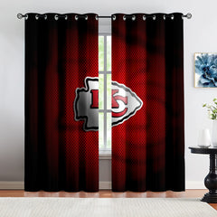 Kansas City Chiefs Football League Curtains Blackout Window Treatments Drapes Room Decor