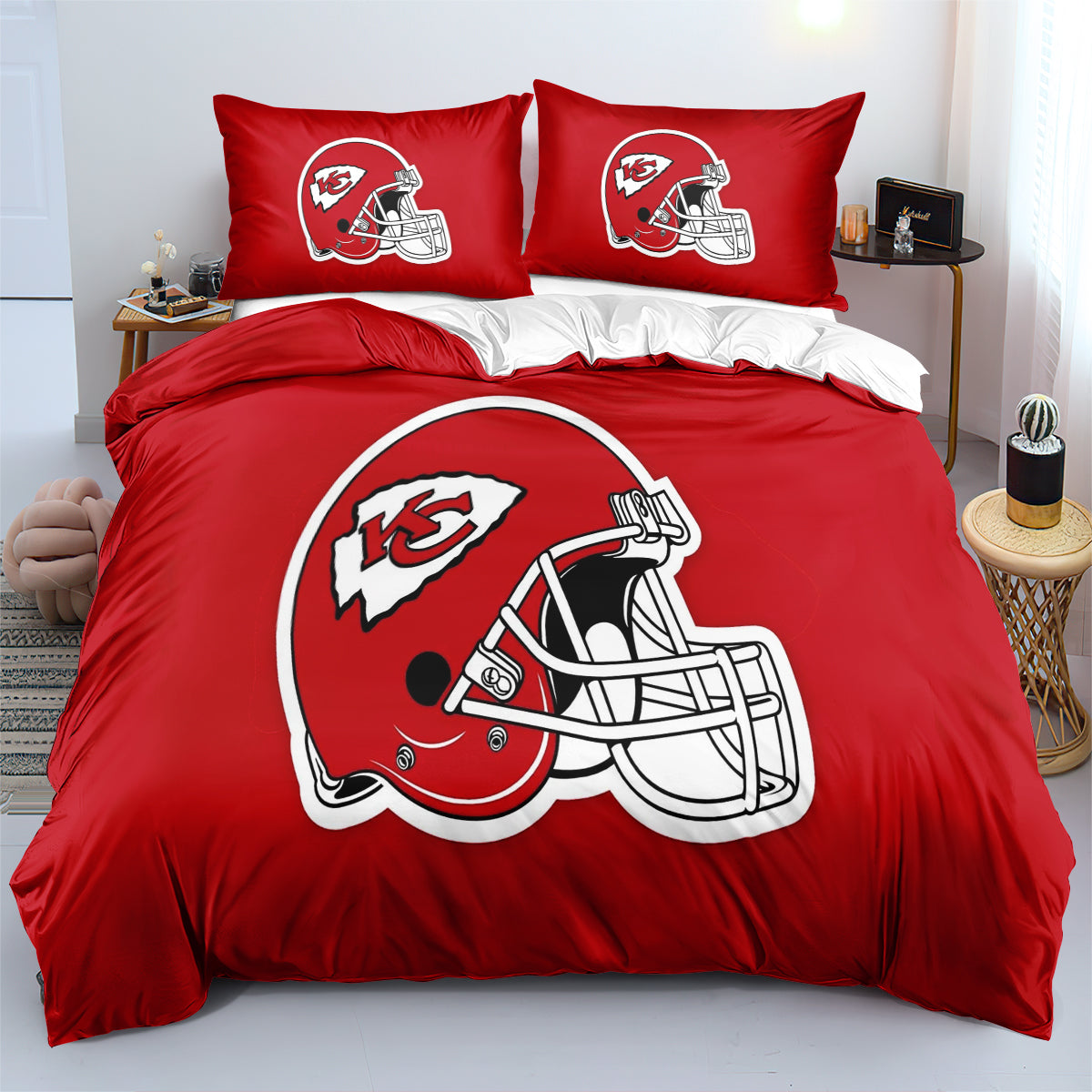 Kansas City Chiefs Football League Duvet Cover Quilt Cover Pillowcase Bedding Set