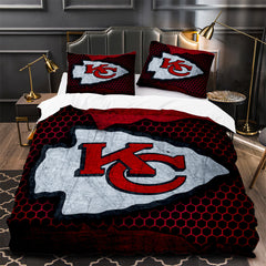 Kansas City Chiefs Football Duvet Cover Quilt Case Pillowcase Bedding Set Without Filler