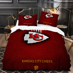 Kansas City Chiefs Football Duvet Cover Quilt Case Pillowcase Bedding Set Without Filler