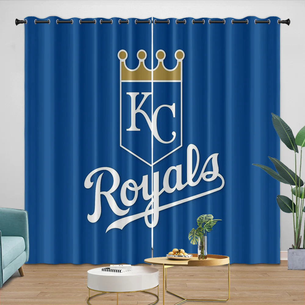 Kansas City Royals Blackout Curtain for Living Room Bedroom Window Treatment