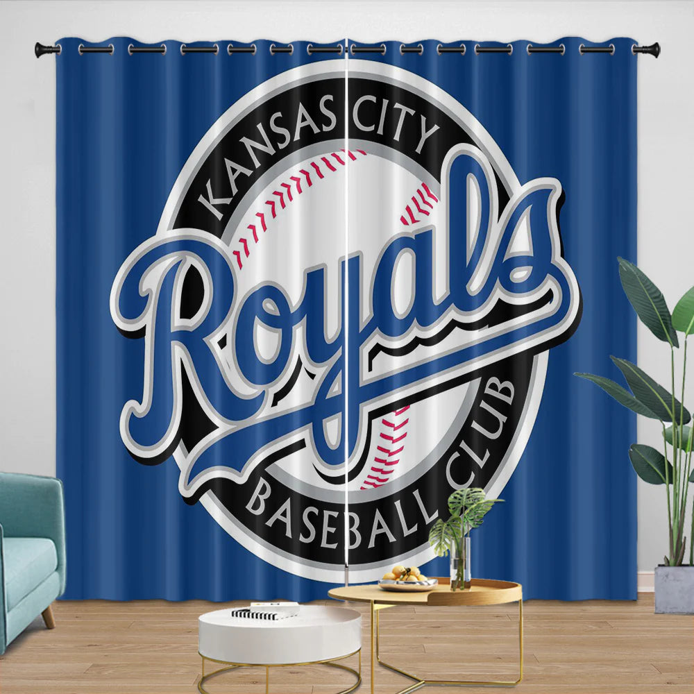 Kansas City Royals Blackout Curtain for Living Room Bedroom Window Treatment